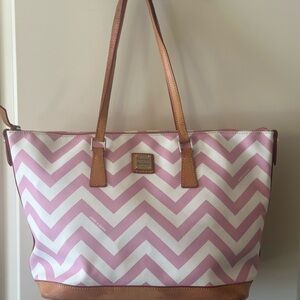 Dooney & Bourke Pink & White Chevron Tote Bag  💕
